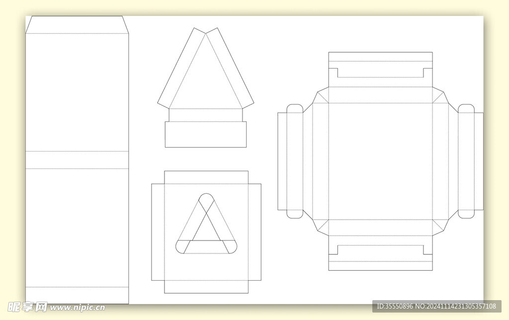 包装盒刀模展开图