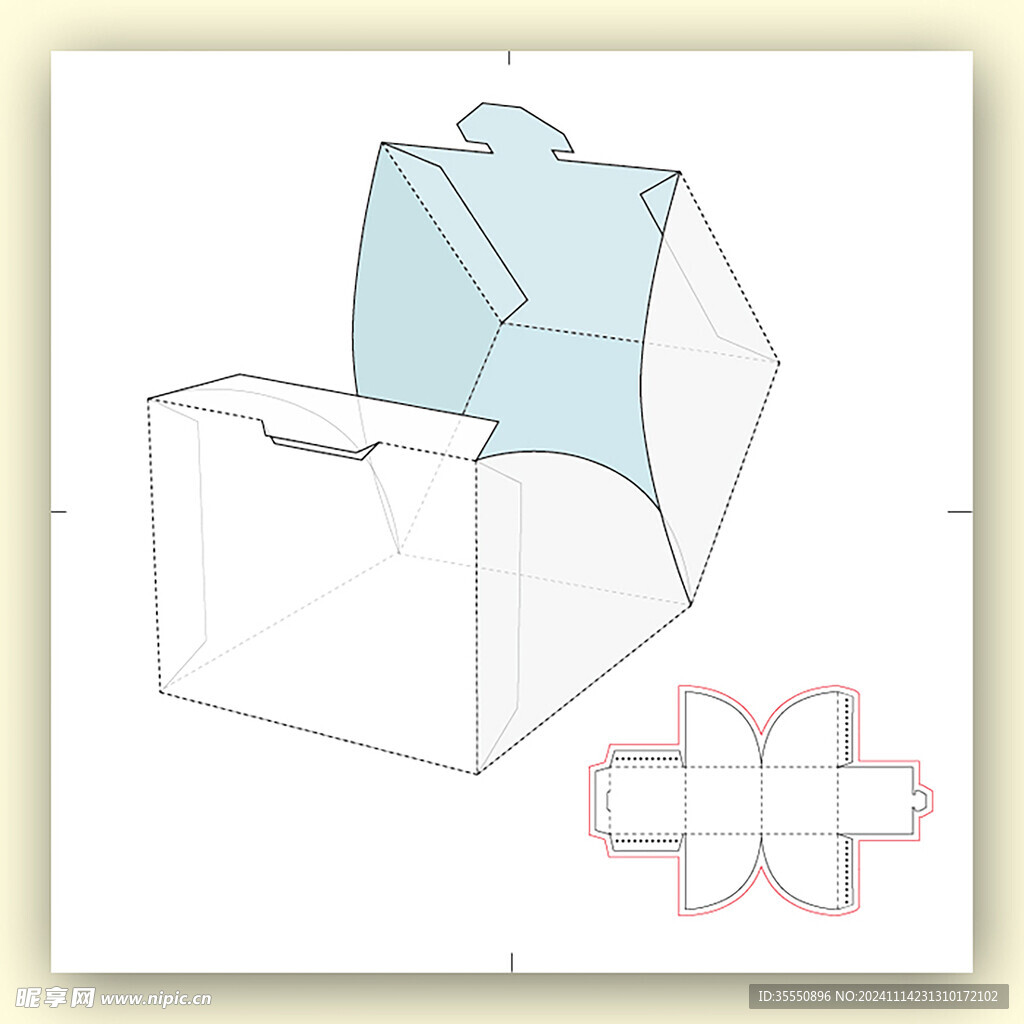 蛋糕盒子包装展开图