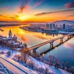 城市雪景