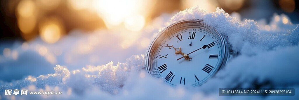 雪地钟表