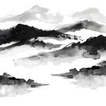 常规系列国画风水墨层叠渐变山
