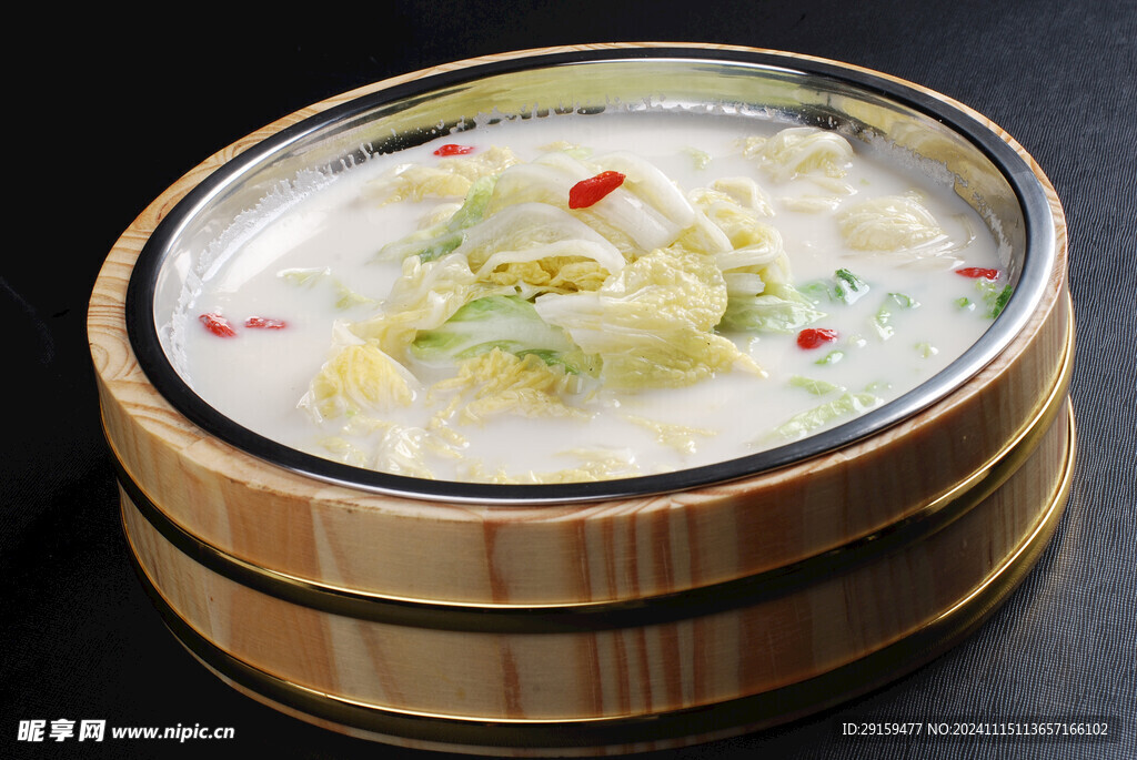 豆浆煮白菜心