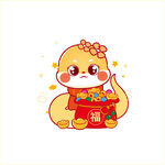 蛇年卡通插画 图片素材设计福袋