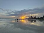 大海 沙滩 海浪 夕阳