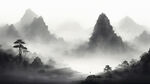 养生圣地，山谷，中国风，中国画，山水，水墨风格，写意，意境，高雅，高清，仙风道骨。