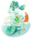 春茶插画