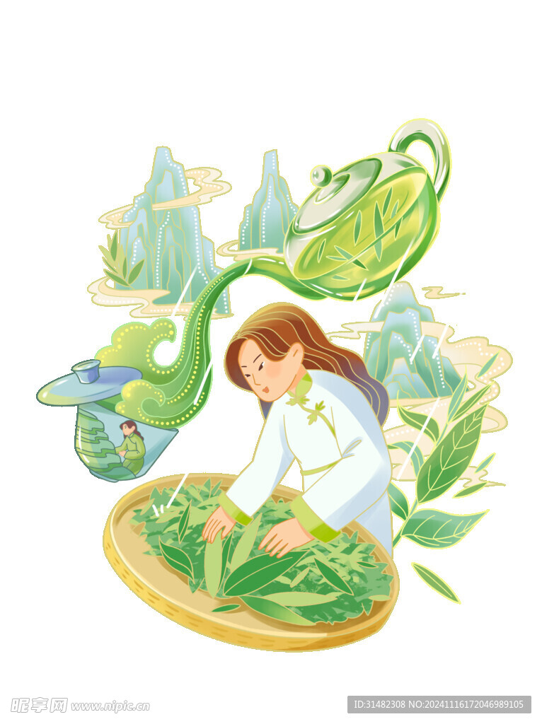 春茶插画