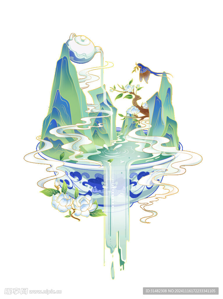 春茶插画