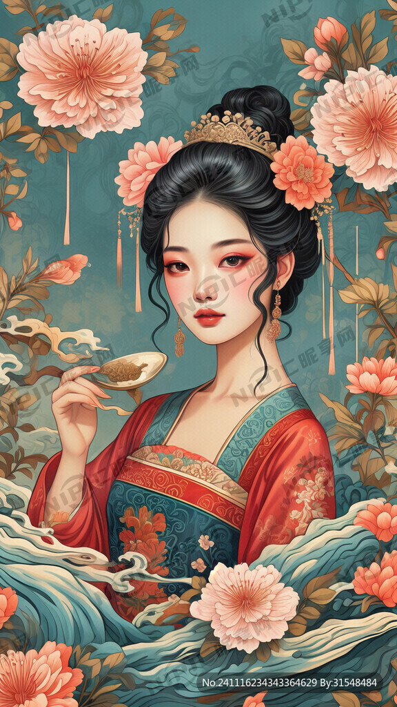 民国复古美女糖水海报