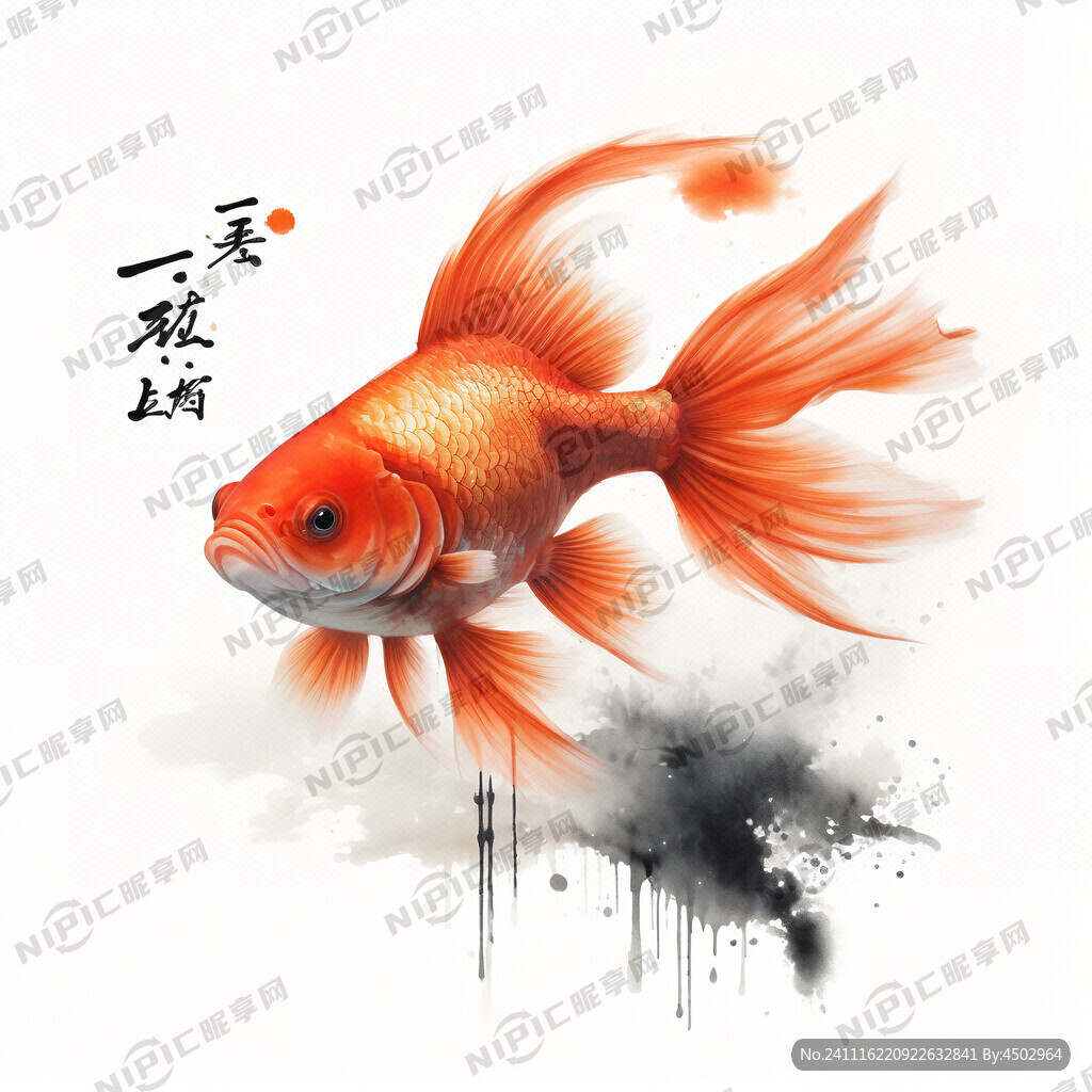 金鱼手绘高清工笔