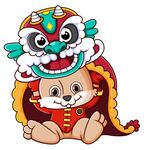 中国新年与兔子舞狮