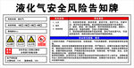 液化气安全风险告知牌