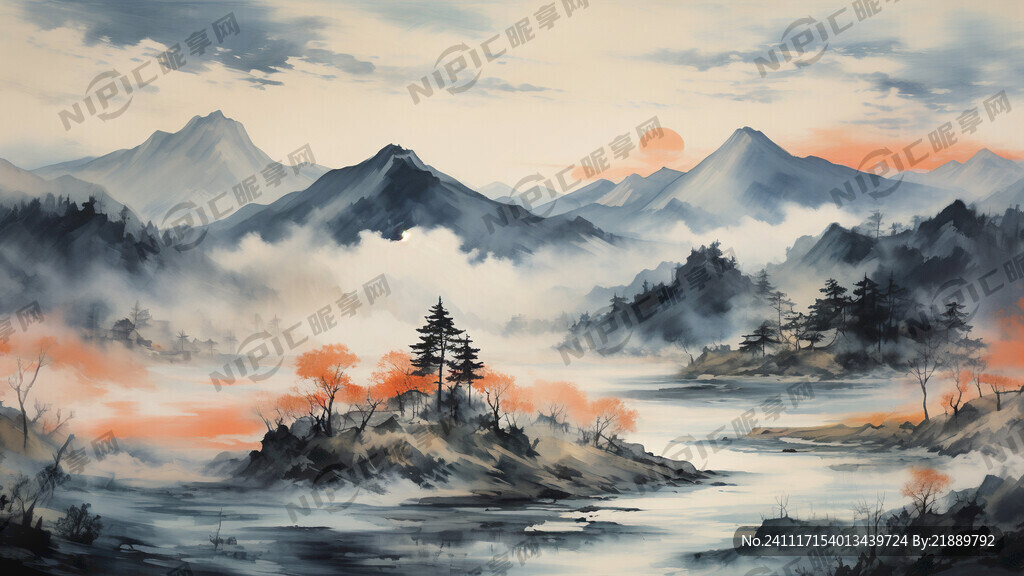 青山绿水 新农村  中国风