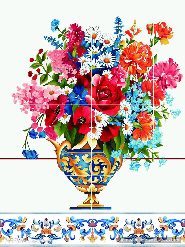花瓶方巾