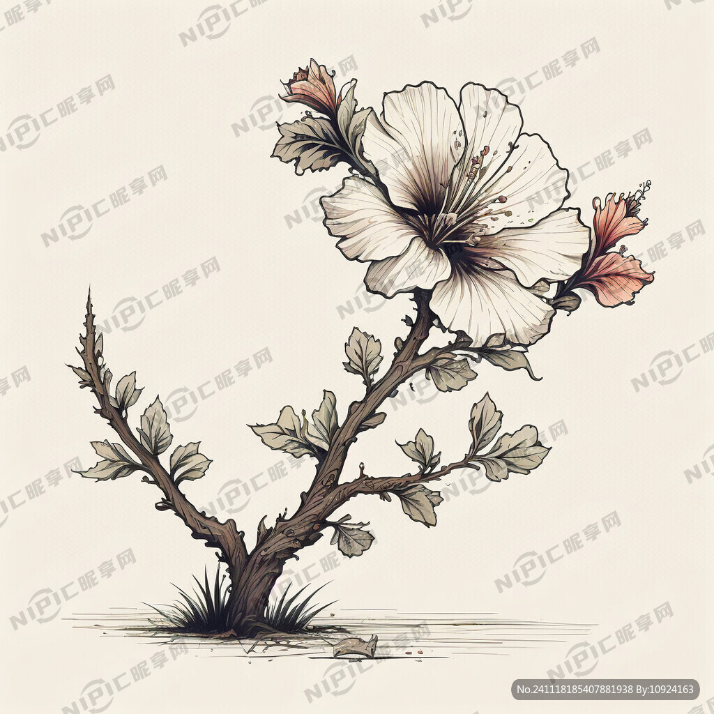 木槿 插画 简笔画