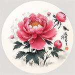 牡丹花 水墨画 花开富桂