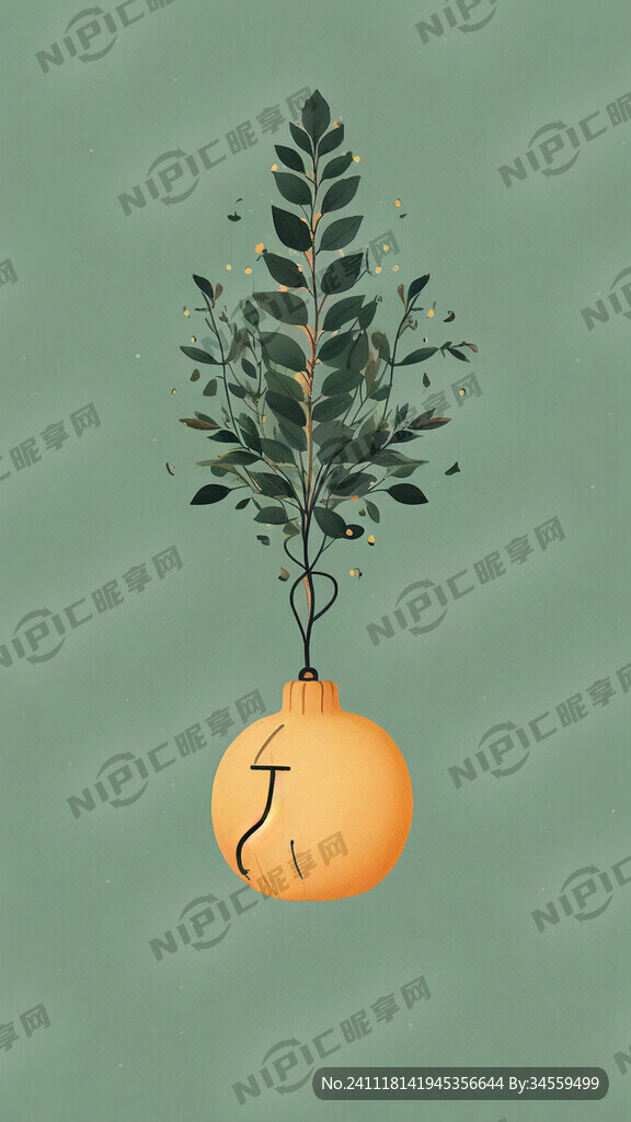 感恩节海报 主题色绿色 设计感
