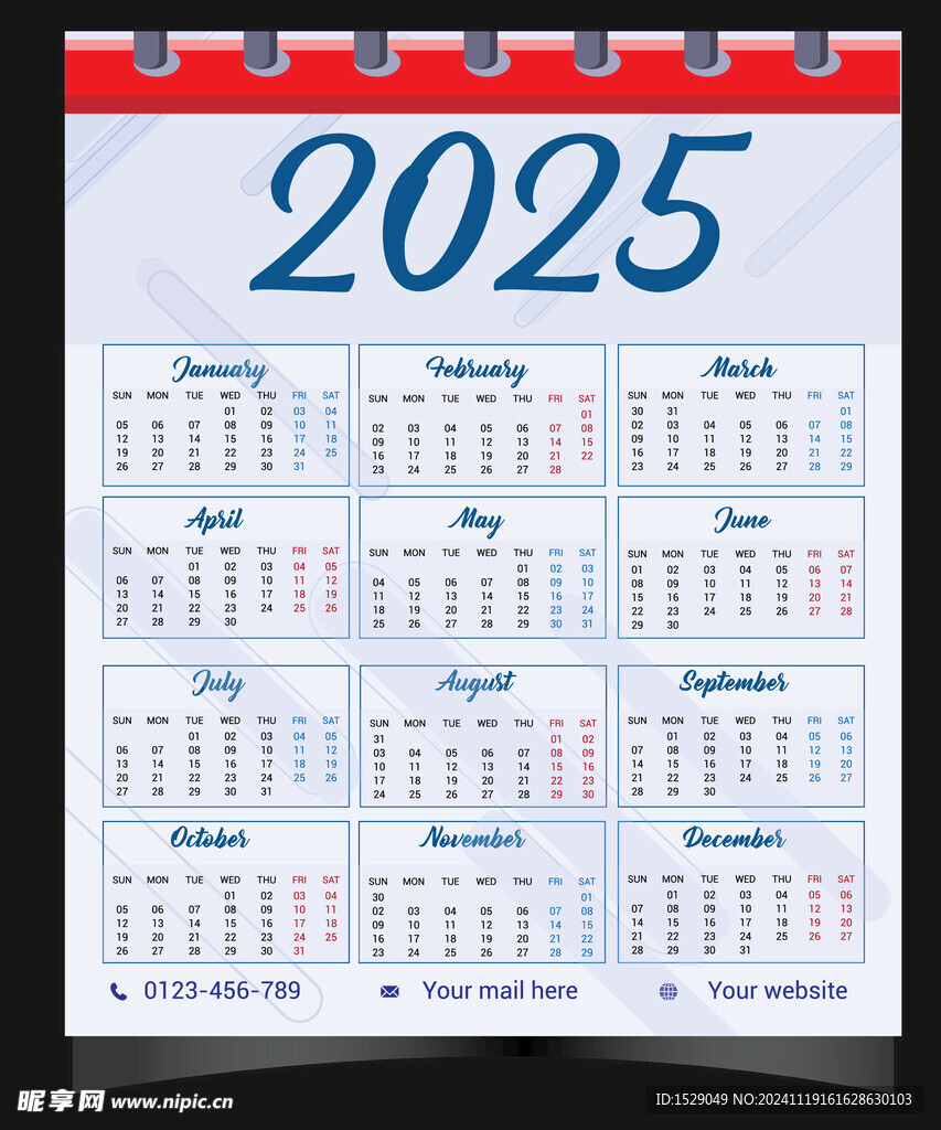 2025年日历  