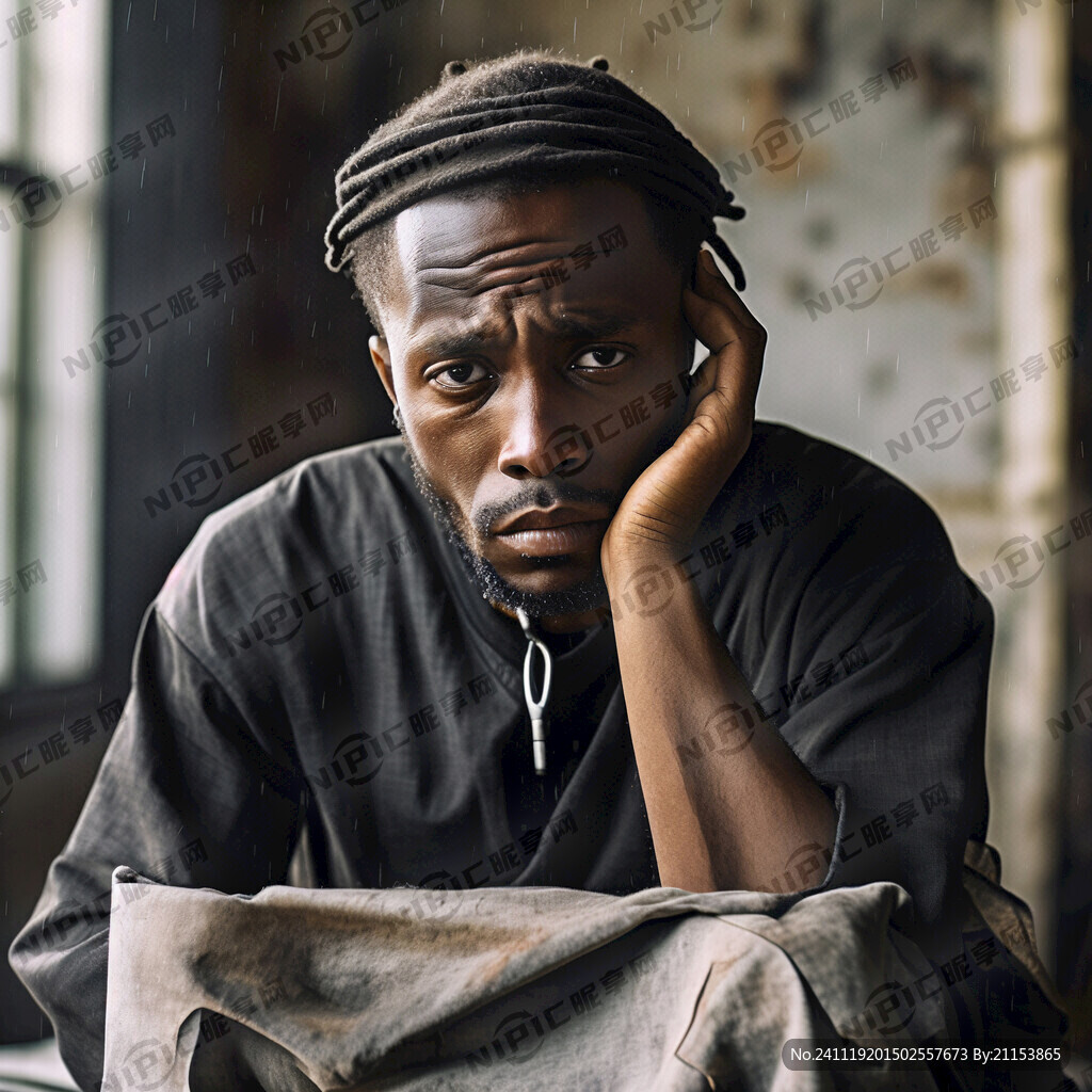 烦恼的非洲黑人