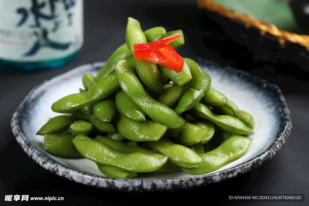 水煮毛豆美食