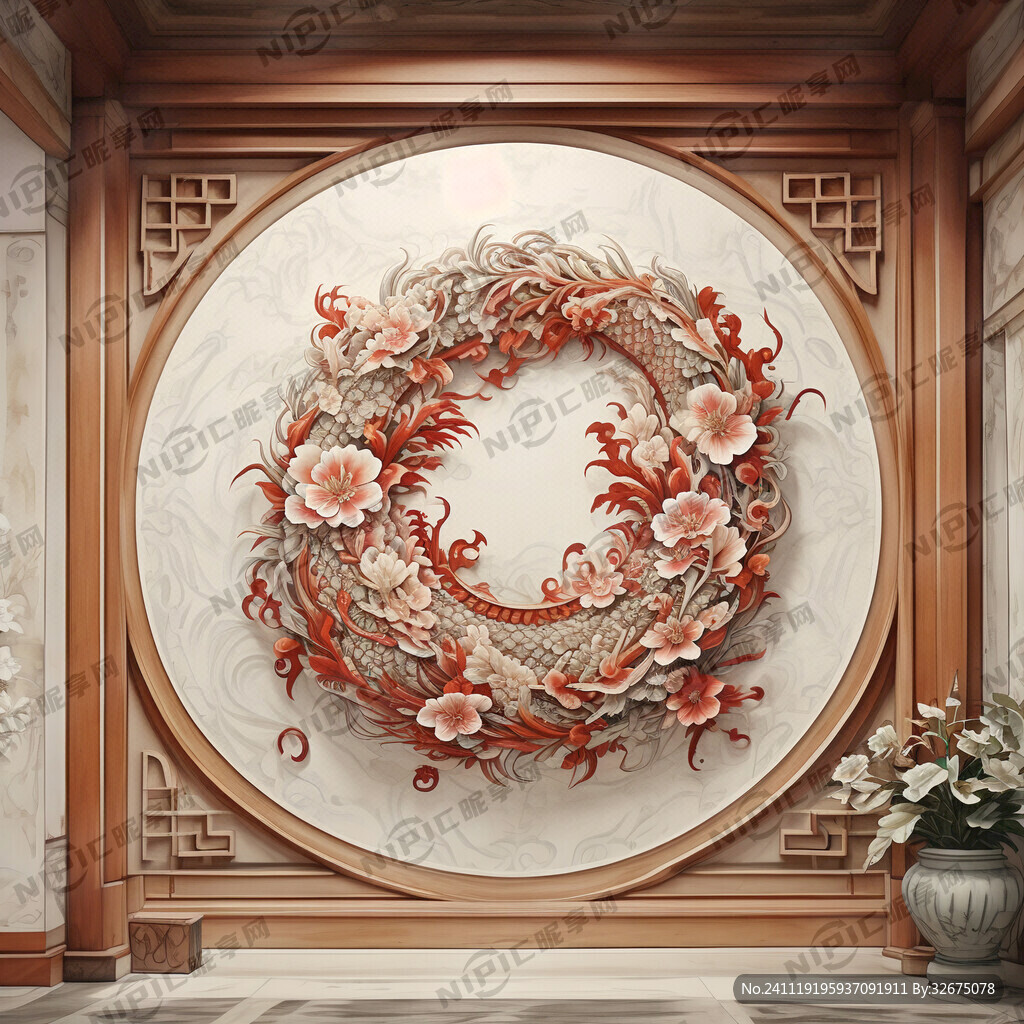 蛇年 福字 门画