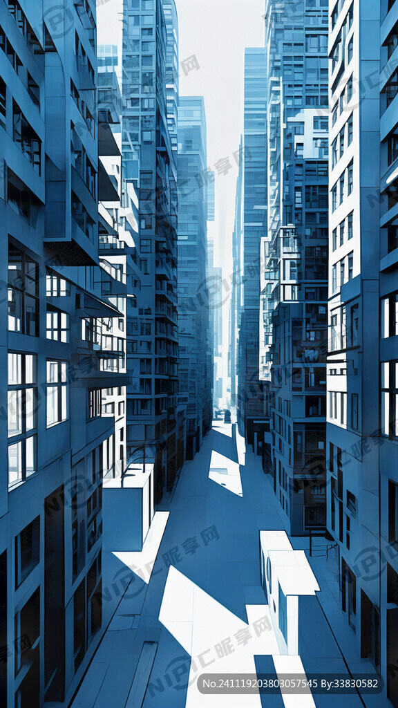 镂空的建筑群轮廓