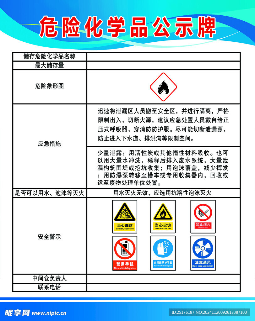 危险化学品公示牌