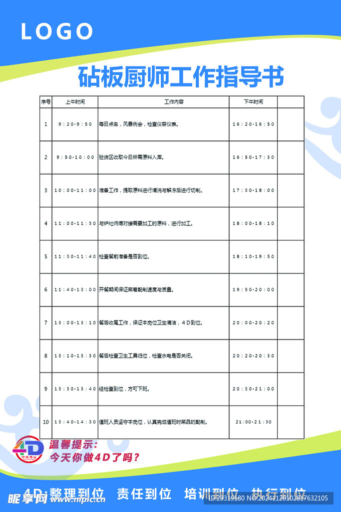 砧板厨师工作指导书