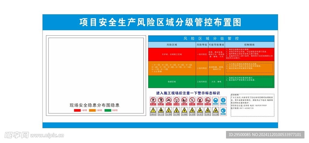 项目安全生产风险区域分级管控布