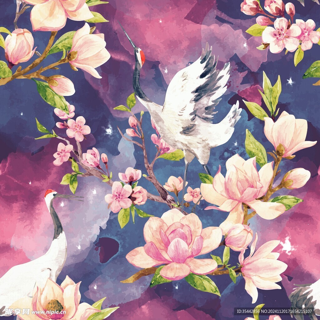 仙鹤花朵