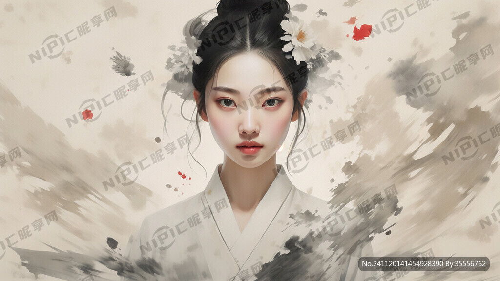 女孩喜欢国潮风拍照背景