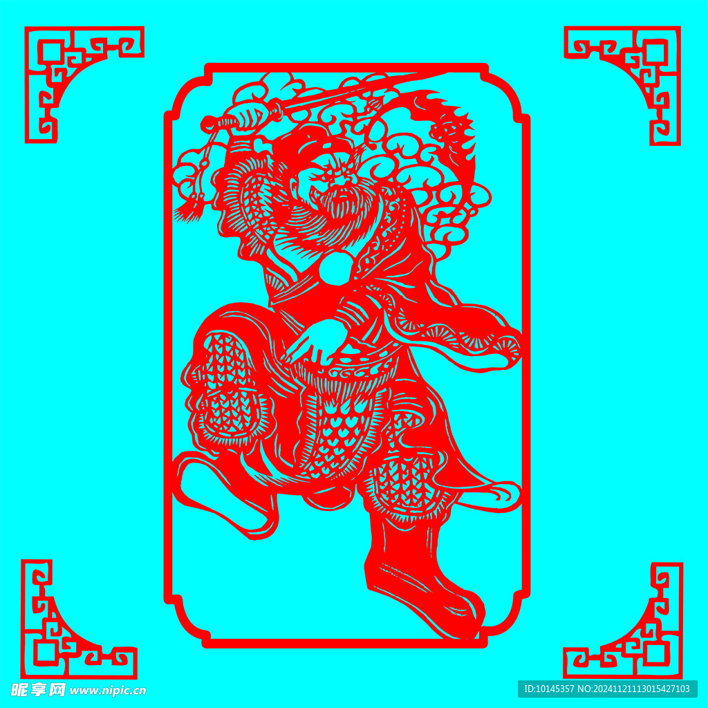 门神钟魁剪纸