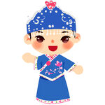 锡伯族人物插画