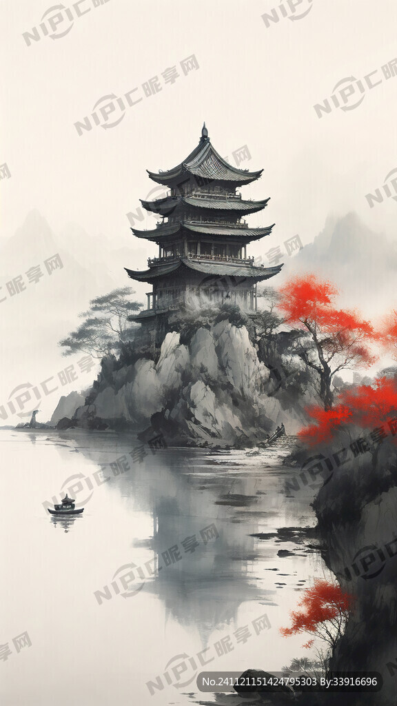 中国风 中国画 山水 水墨风格