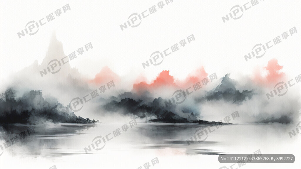 纯白背景毛笔字北海字体飘逸