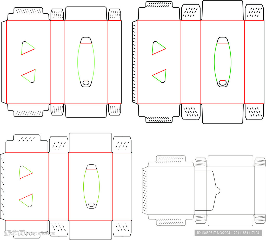 各款抽纸盒刀版