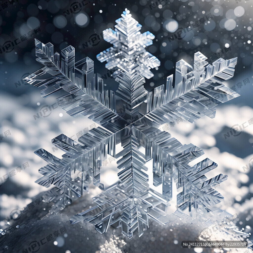 透明立体三维雪花