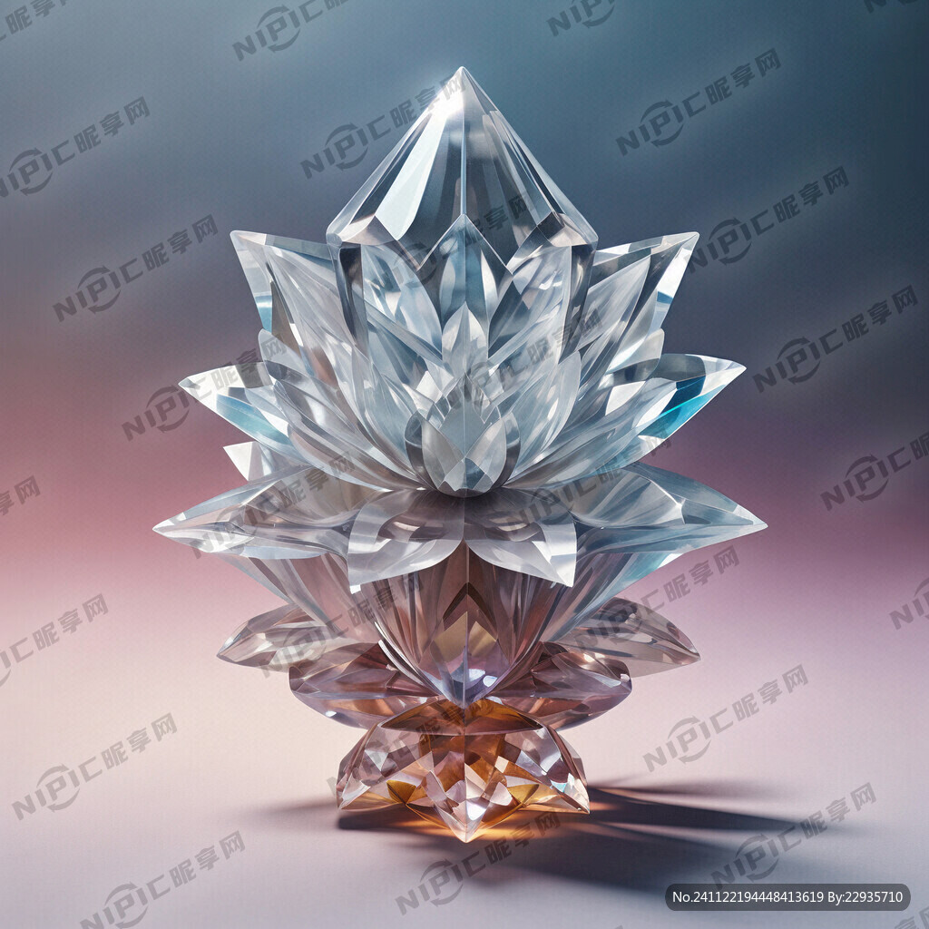 透明水晶花朵  8个花瓣 