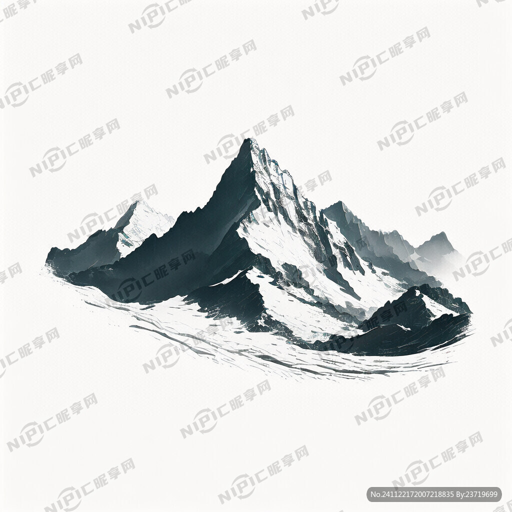 山线条简笔画 群山