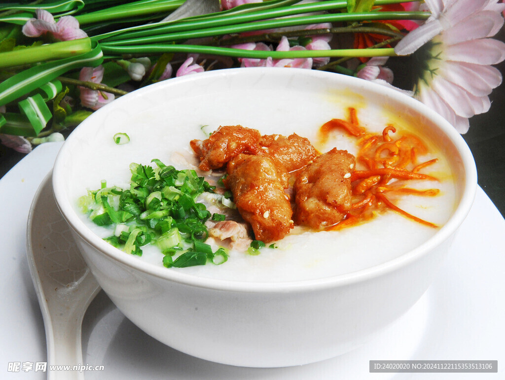 虫草花鸡扒粥早餐鸡粥