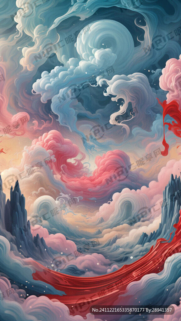 国潮祥云背景图