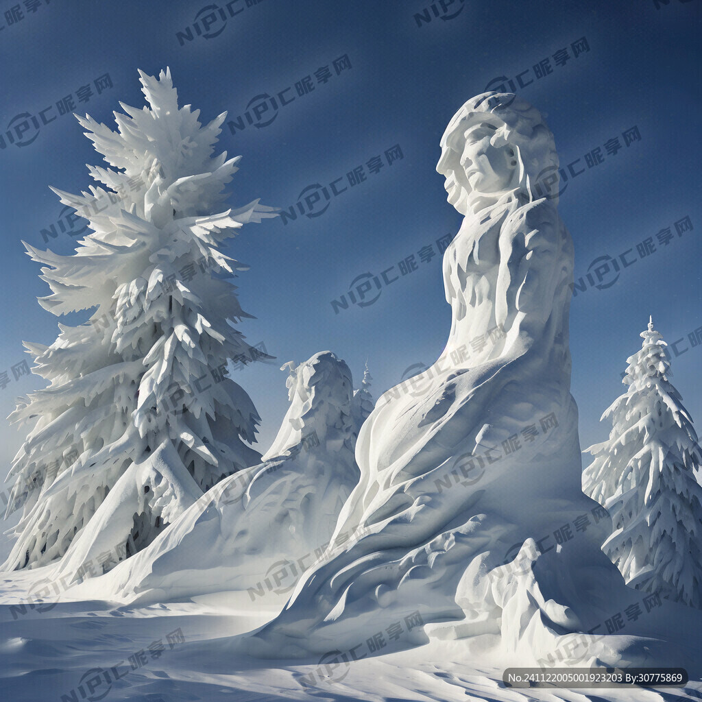 赫哲莫日根的雪雕图片