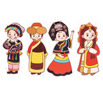 民族人物手绘