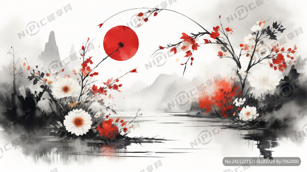 以秋冬农副产品和鲜花为元素的水