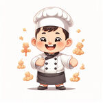 竖大拇指 可爱厨师