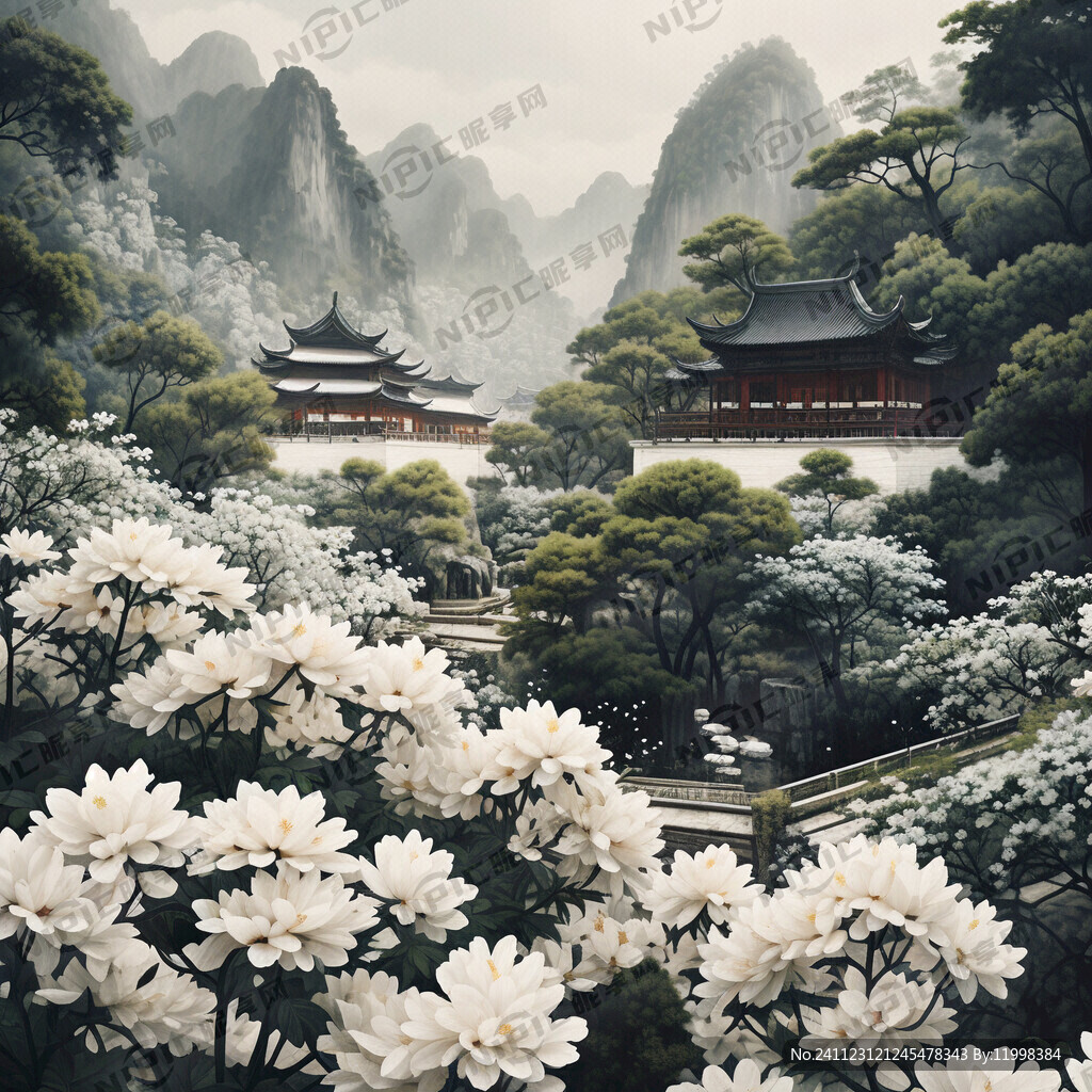 白色的碎花