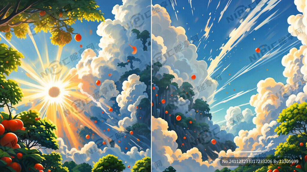 阳光 白云 绿树 青桔