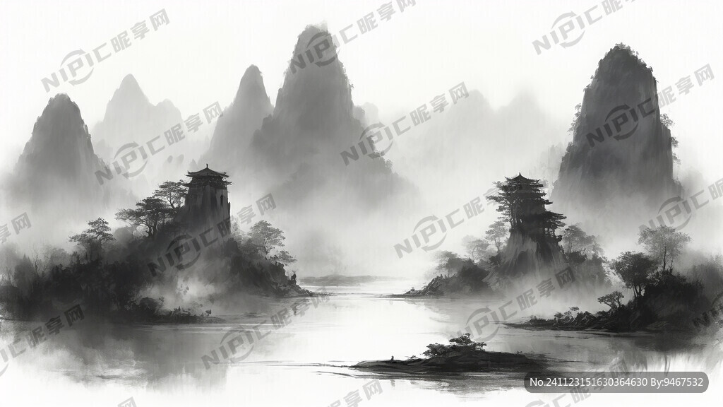永济五老峰为主体 中国风 山水
