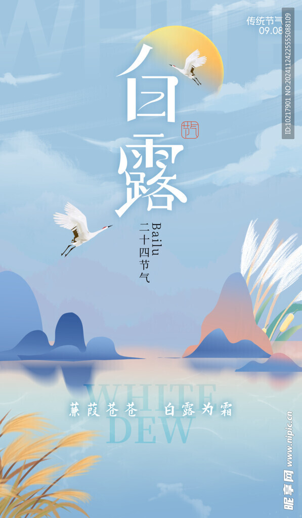 二十四节气白露海报