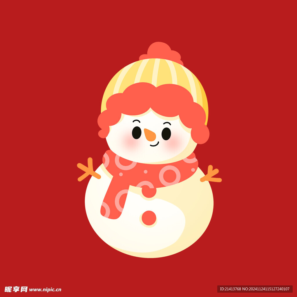 手绘雪人素材